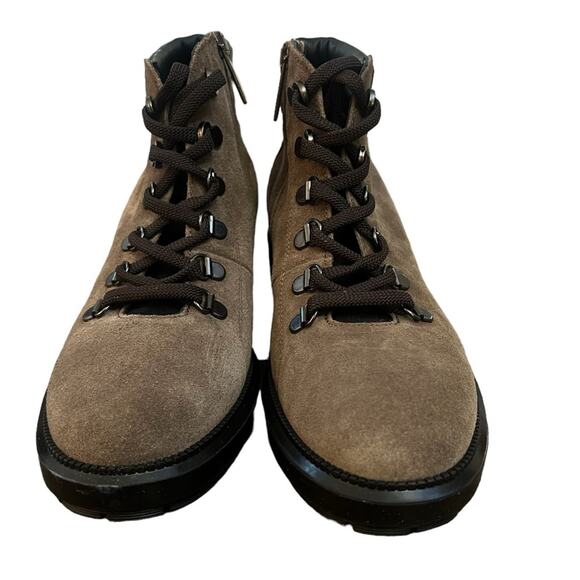 NWOT Aquatalia Liviana Taupe Suede Weatherproof Leather Hiker Boots Sz 8.5 - Picture 5 of 7